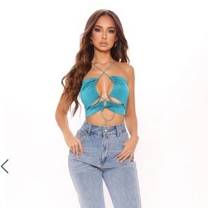 Adjustable tie up cropped cut out halter top